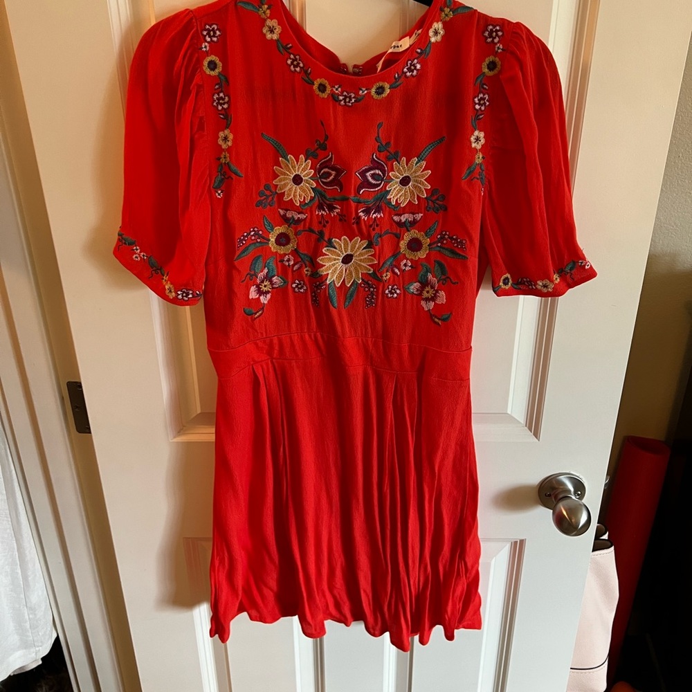 Women’s dress with floral embroidery